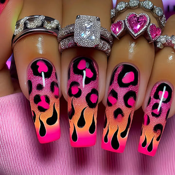 Datachable Simple Leopard Print Design False Nail Sets